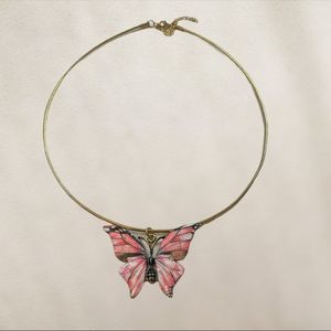 Monarch Blessings | Pink Butterfly Choker Necklace